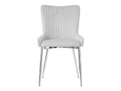 Juego de 4 sillas de comedor - terciopelo gris - con respaldo y patas de metal - para sala y comedor