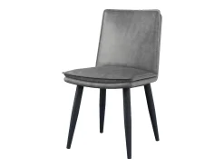 Juego de 2 sillas de comedor, PU gris, con asientos acolchados de doble capa - para comedores y salas de estar