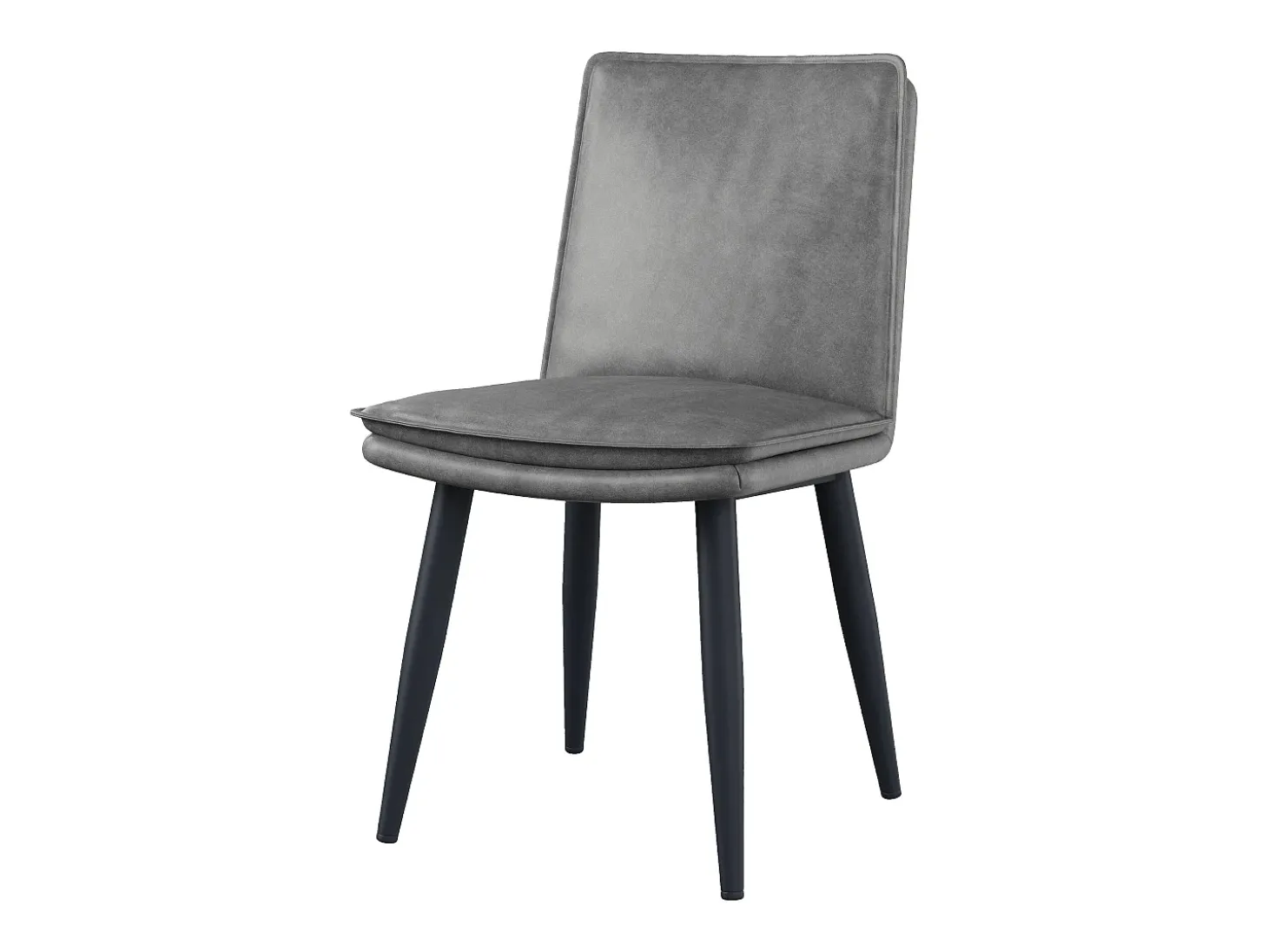 Juego de 2 sillas de comedor, PU gris, con asientos acolchados de doble capa - para comedores y salas de estar