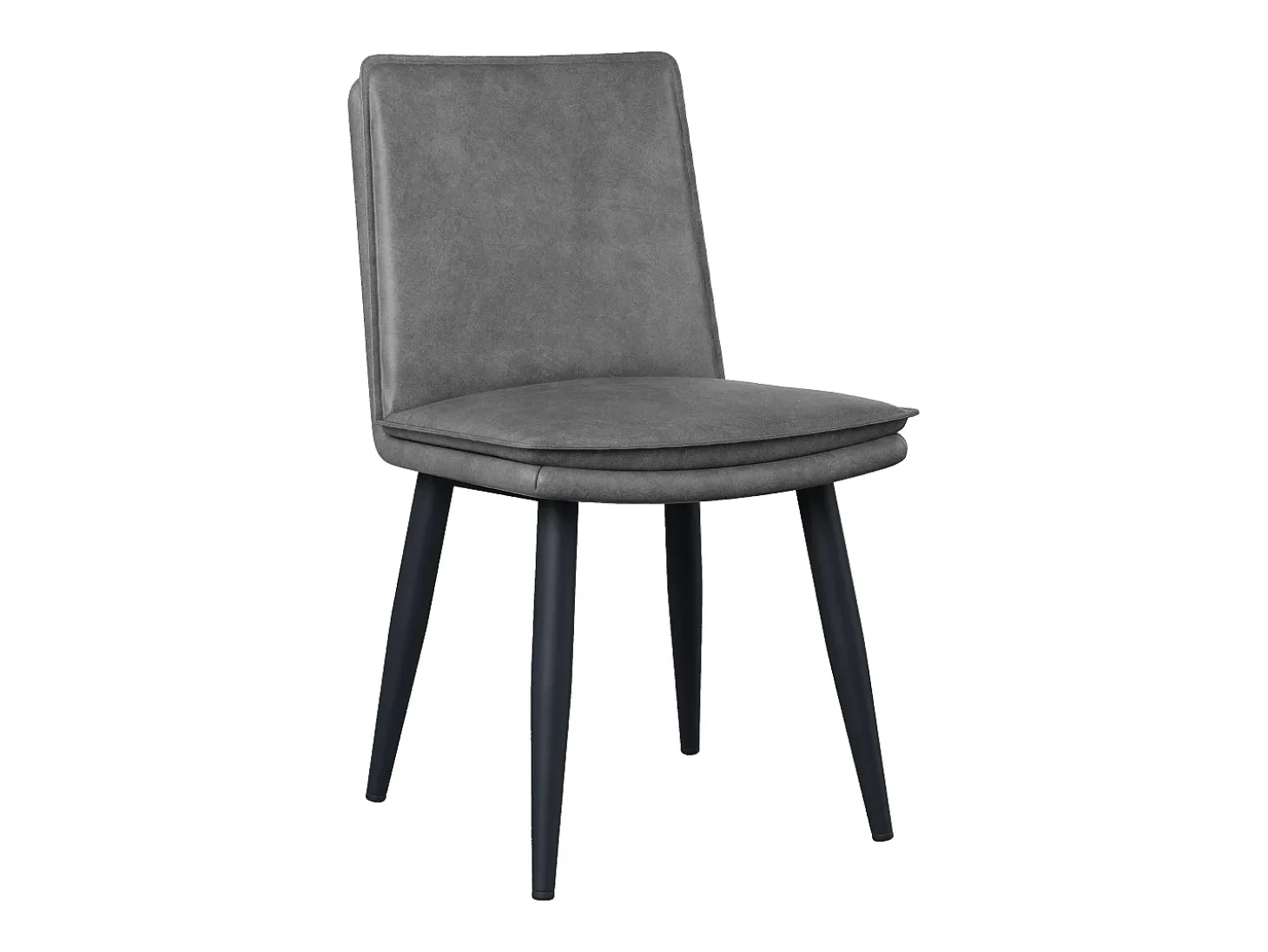 Juego de 2 sillas de comedor, PU gris, con asientos acolchados de doble capa - para comedores y salas de estar