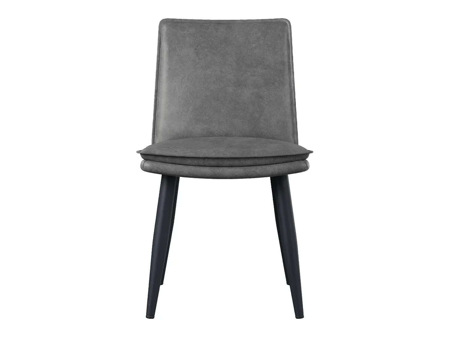 Juego de 2 sillas de comedor, PU gris, con asientos acolchados de doble capa - para comedores y salas de estar