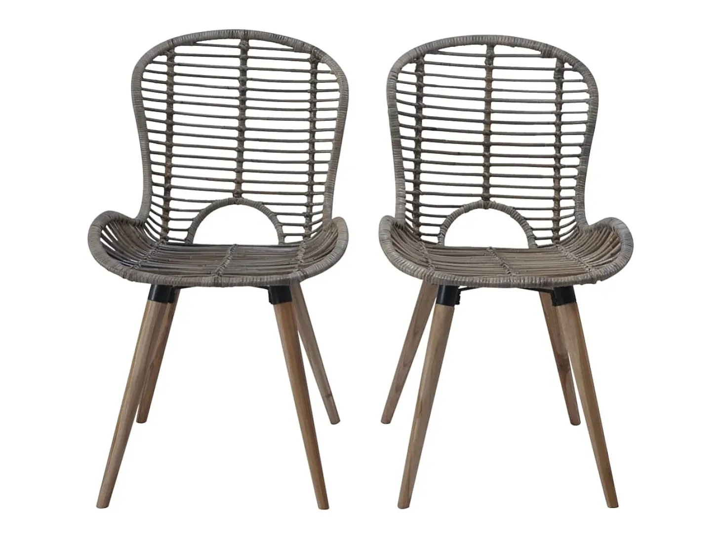 Juego de 2 Sillas de comedor ratán natural marrón ES669307