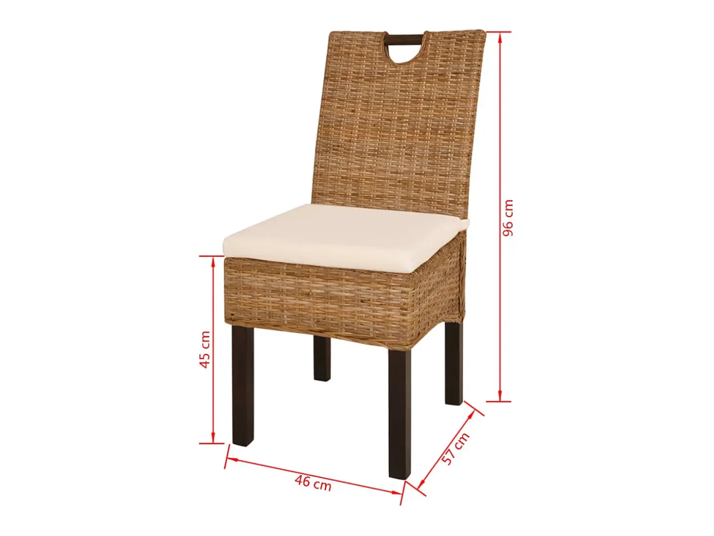 Juego de 2 Sillas de comedor ratán kubu y madera de mango ES668051