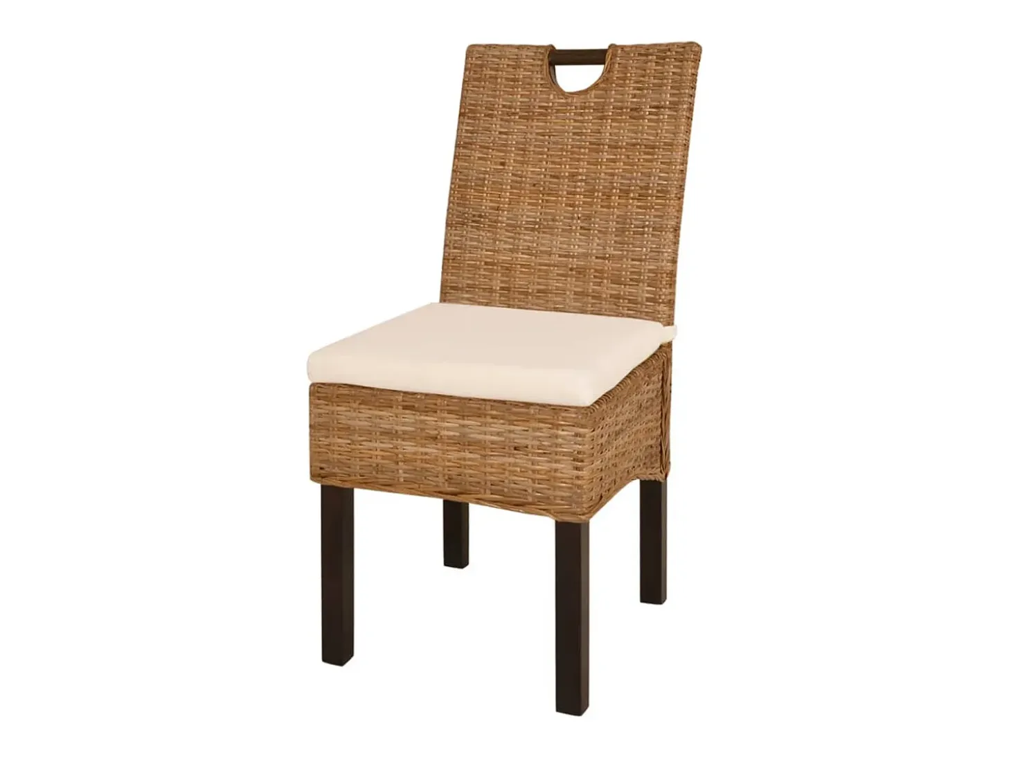 Juego de 2 Sillas de comedor ratán kubu y madera de mango ES668051