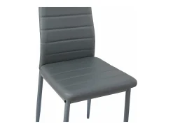 Juego de 4 Sillas de Comedor Grises de PVC y Metal