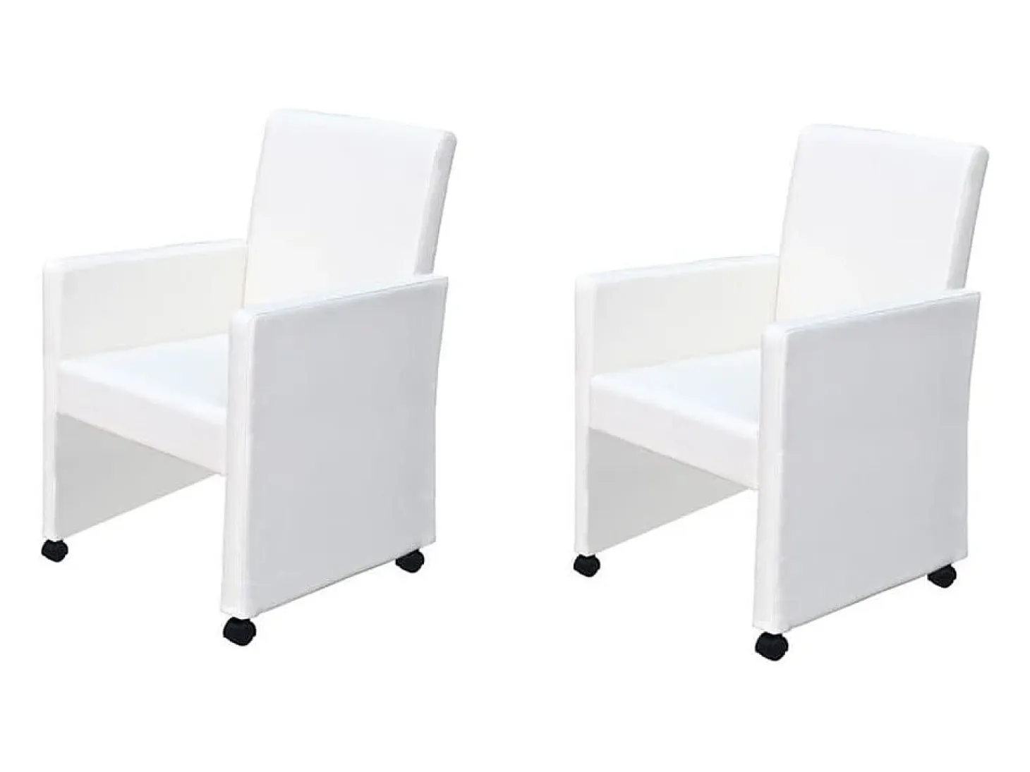 Juego de 2 Sillas de comedor cuero sintético blanco ES116179