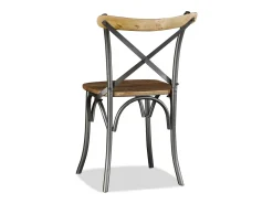 Juego de 4 sillas de comedor de madera maciza de mango y acero.