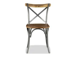 Juego de 4 sillas de comedor de madera maciza de mango y acero.