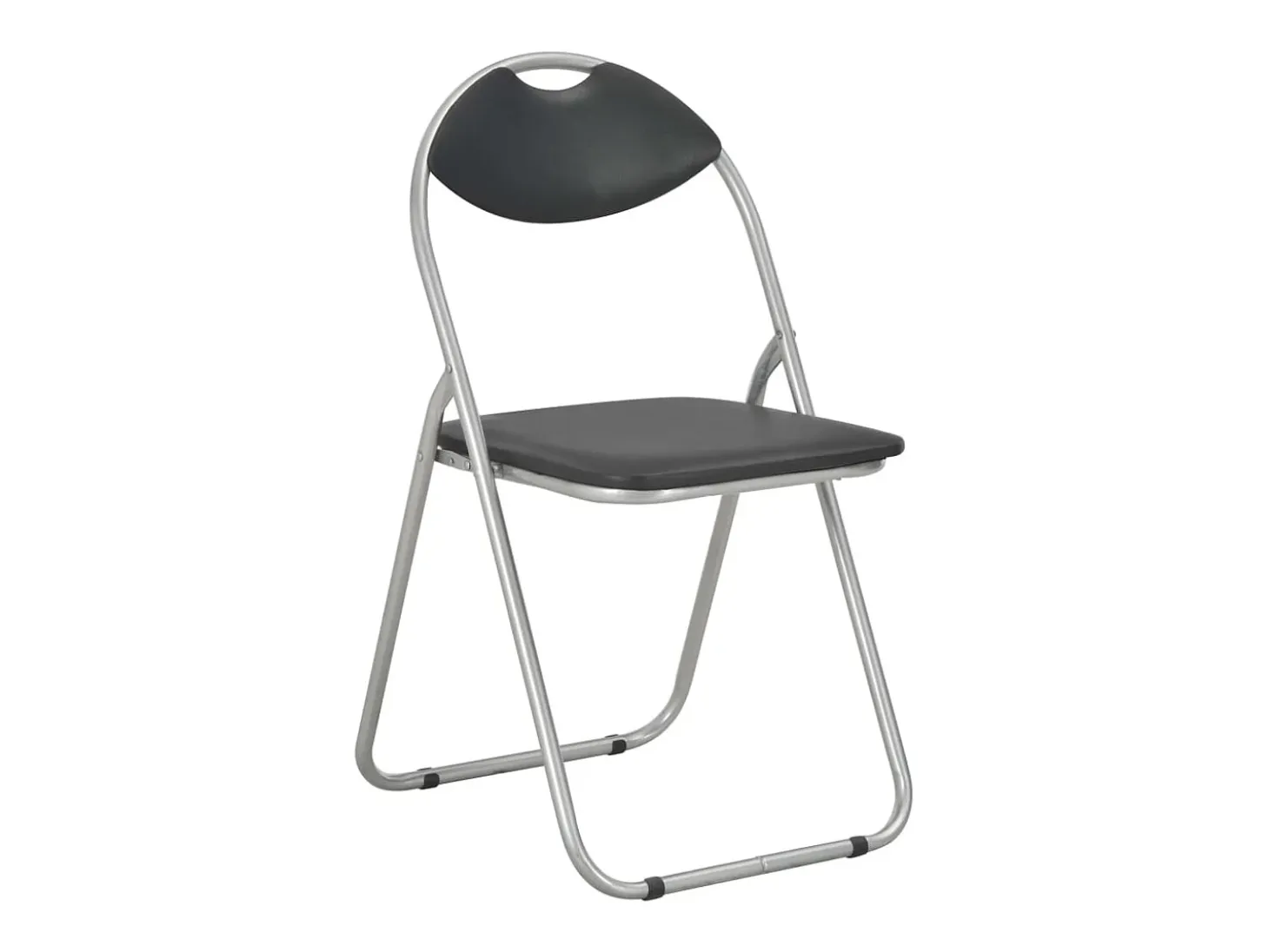Juego de 2 Sillas de comedor plegables cuero sintético negro ES452794