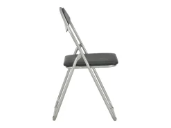 Juego de 2 Sillas de comedor plegables cuero sintético negro ES452794