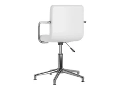 Juego de 2 sillas de comedor giratorias en piel sintética blanca