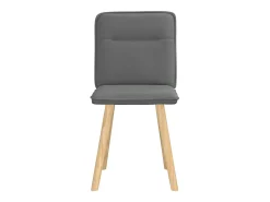 Juego de 2 sillas de comedor de tela gris oscuro