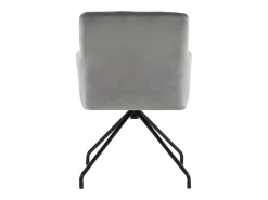 Juego de 4 sillas de comedor - terciopelo gris claro - respaldo curvo y patas de metal - para sala de estar y dormitorio