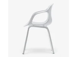 Juego de 4 sillas de comedor con diseño contemporáneo Corto - Blanco