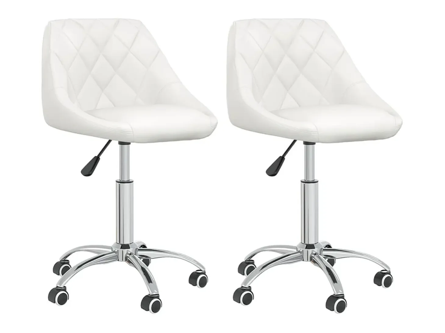 Juego de 2 Sillas de comedor giratorias cuero sintético blanco ES973907
