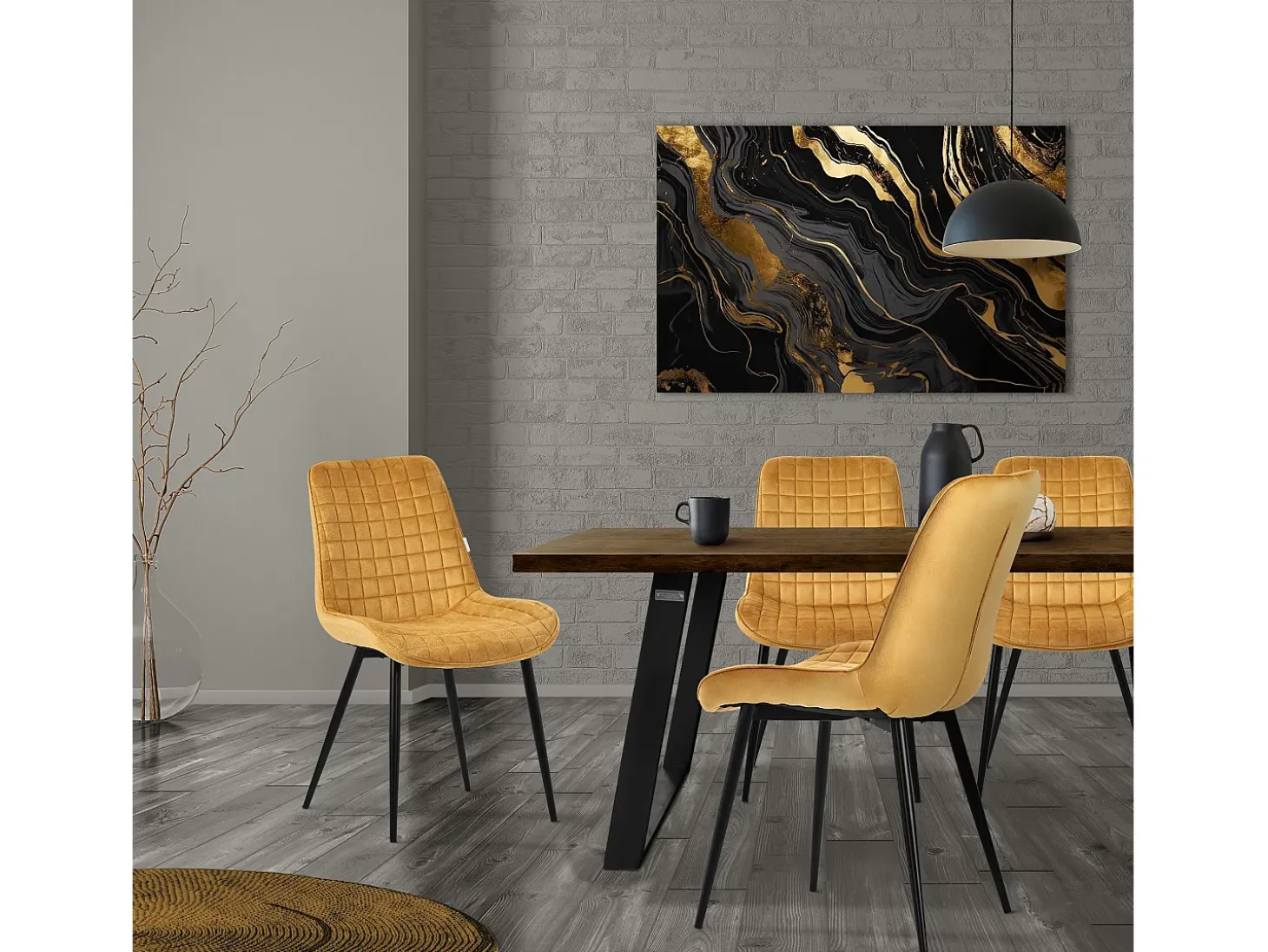 Juego de 4 sillas de comedor sillas de cocina sillas de salón sillas tapizadas terciopelo