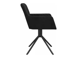 Juego de 2 Sillas de comedor giratorias terciopelo negro ES438013