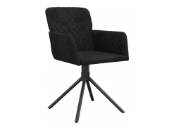 Juego de 2 Sillas de comedor giratorias terciopelo negro ES438013