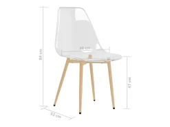 Juego de 6 sillas de comedor de PET transparente