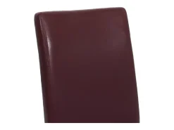Juego de 6 sillas de comedor Littau de piel sintética, polipiel, roja, patas oscuras