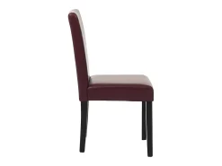 Juego de 6 sillas de comedor Littau de piel sintética, polipiel, roja, patas oscuras