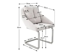 Juego de 2 sillas de comedor - terciopelo beige - Sillas con respaldo acolchado y patas arqueadas plateadas