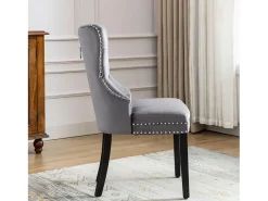 Juego de 4 sillas de comedor de terciopelo - 51 x 51 x 97 cm - sillón - silla de descanso - gris