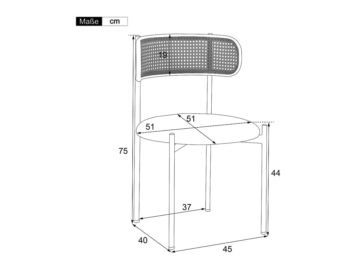 Juego de 6 sillas de comedor de terciopelo y ratán con patas de metal - Verde
