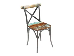 Juego de 2 Sillas de comedor madera maciza reciclada ES127078