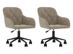 Juego de 2 Sillas de comedor giratorias de terciopelo gris claro ES630217