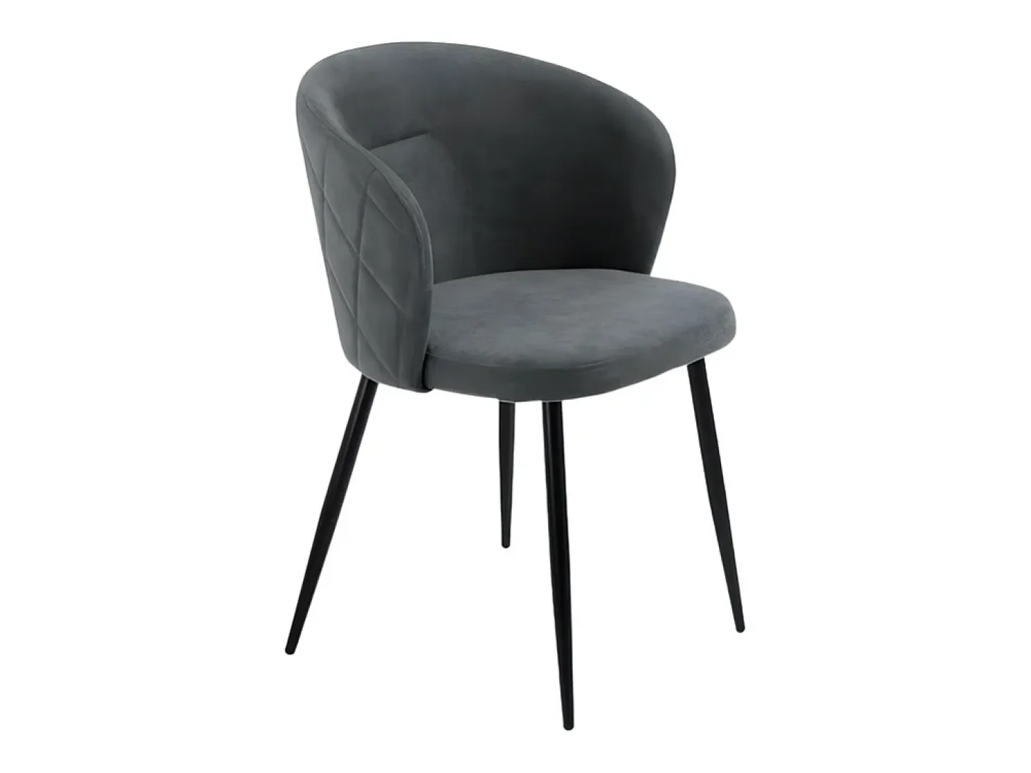 Juego de 2 sillas de comedor "Claris" en tejido antracita acolchado cm 56x55 78h