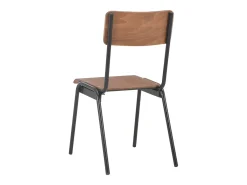 Juego de 4 Sillas de comedor contrachapada maciza y acero marrón ES415523