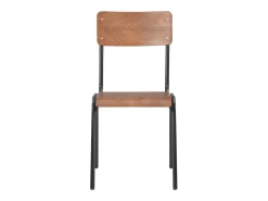 Juego de 4 Sillas de comedor contrachapada maciza y acero marrón ES415523