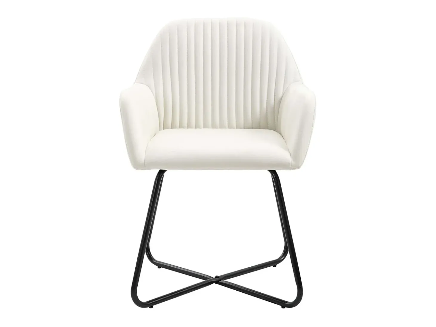 Juego de 2 Sillas de comedor tela color crema ES756847