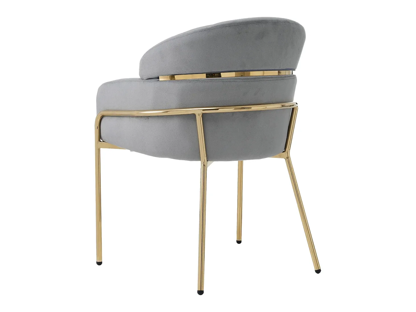 Juego de 2 sillas de comedor, diseño elegante, terciopelo, patas de metal, gris (59,69 x 59,69 x 55,88 cm)