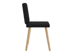 Juego de 6 sillas de comedor de tela negra