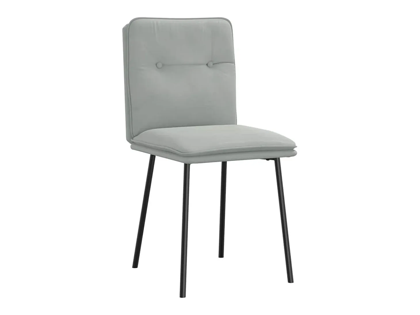 Juego de 2 sillas de comedor en terciopelo gris claro