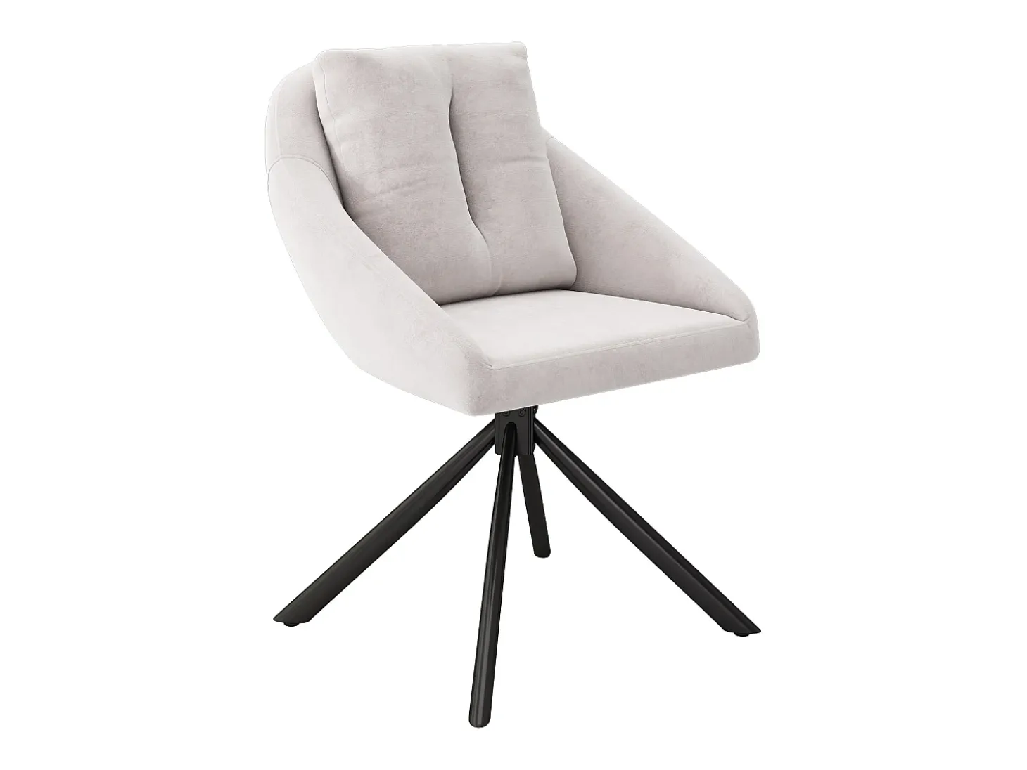 Juego de 4 sillas de comedor - con respaldo acolchado y función giratoria - terciopelo beige