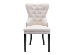 Juego de 4 sillas de comedor tapizadas en lino - 53 x 54 x 97 cm - patas de roble - sillón - beige