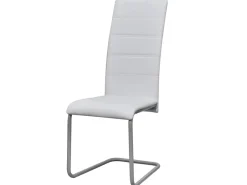Juego de 4 Sillas de comedor voladizas de tela blanca ES708688