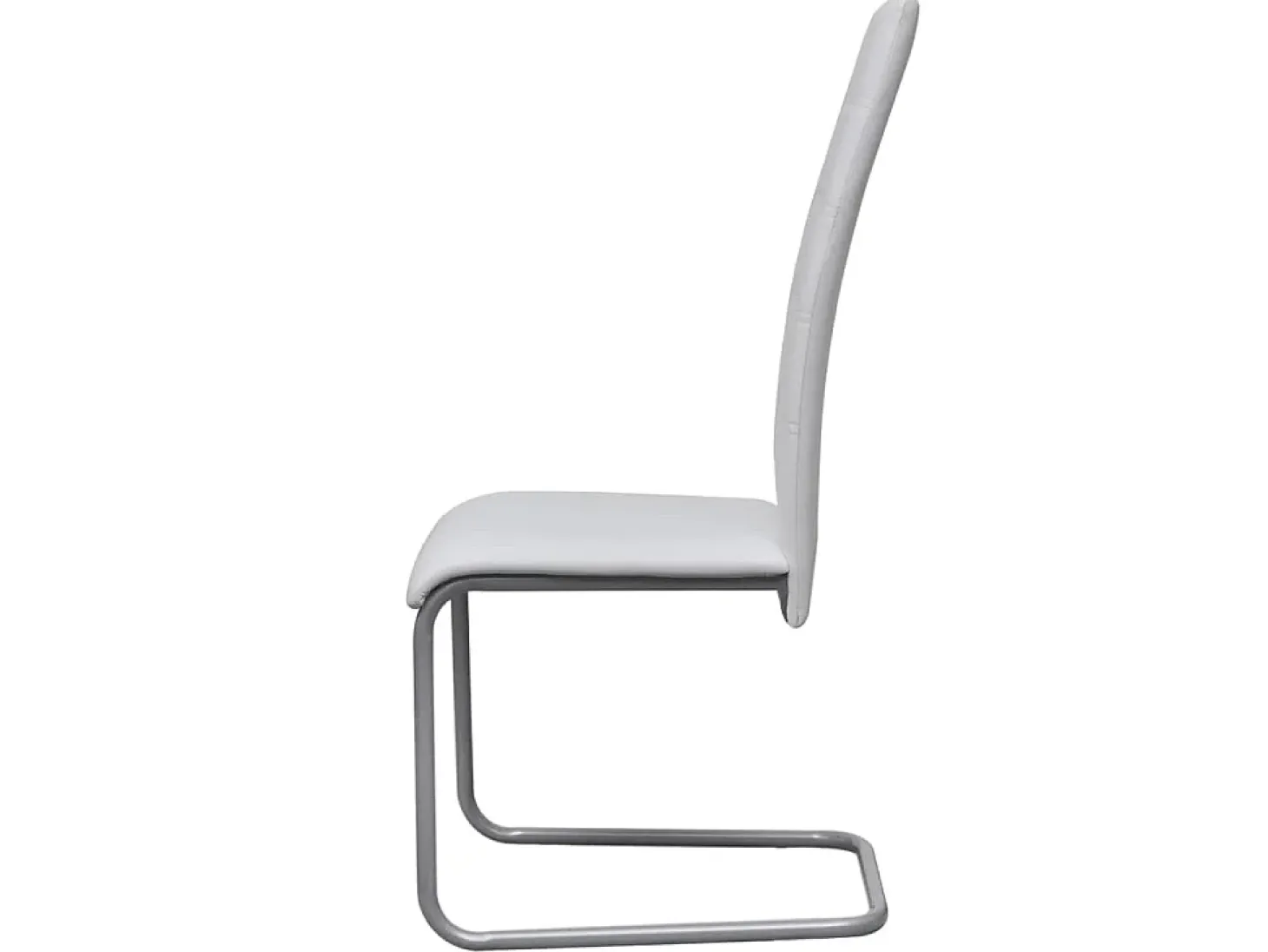 Juego de 4 Sillas de comedor voladizas de tela blanca ES708688