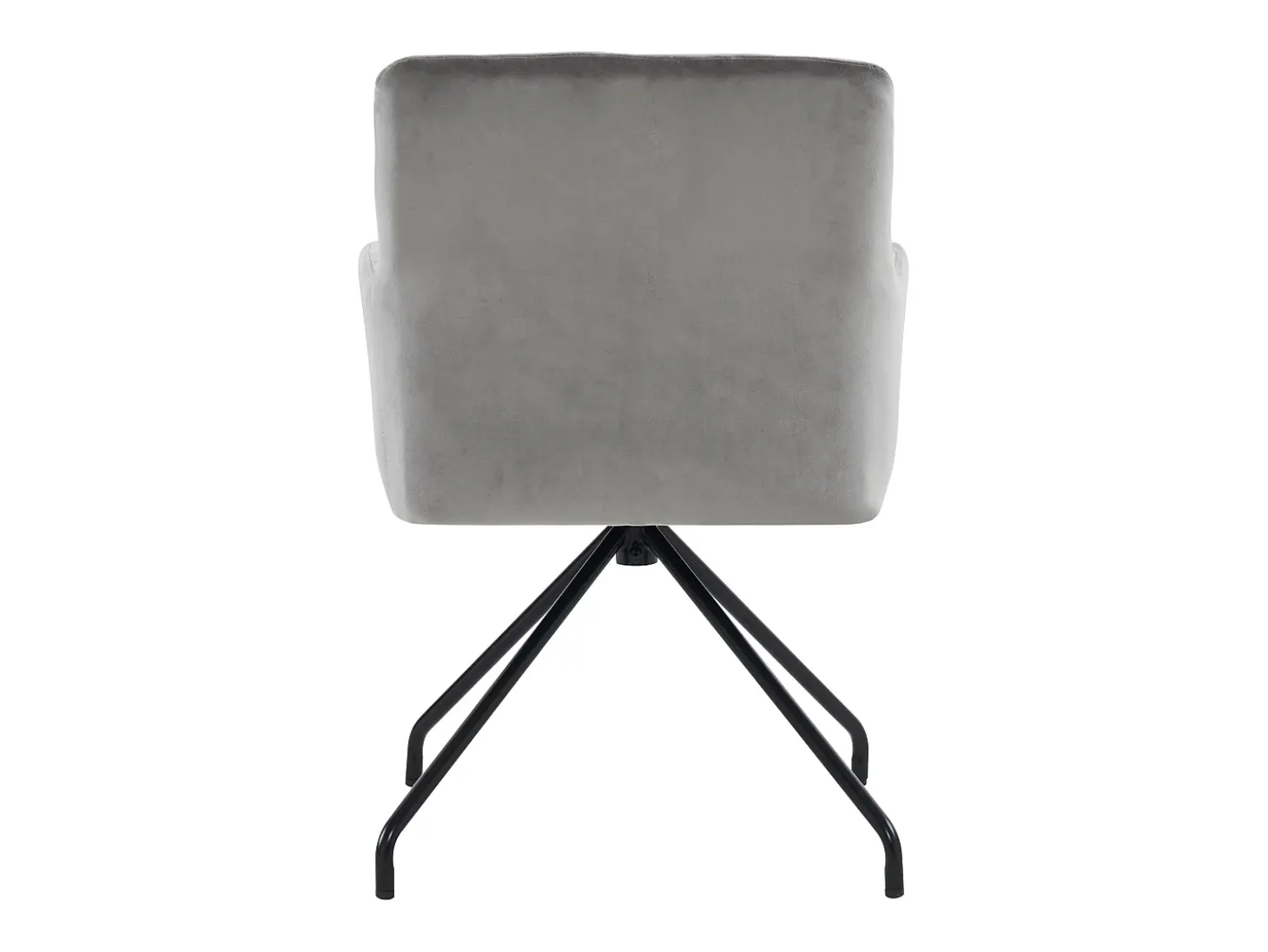 Juego de 2 sillas de comedor de terciopelo gris claro con respaldo de rombos y patas de metal negro