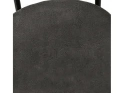 Juego de 2 sillas de comedor gris oscuro - Silla de comedor con respaldo y reposabrazos - ante - patas de metal negro