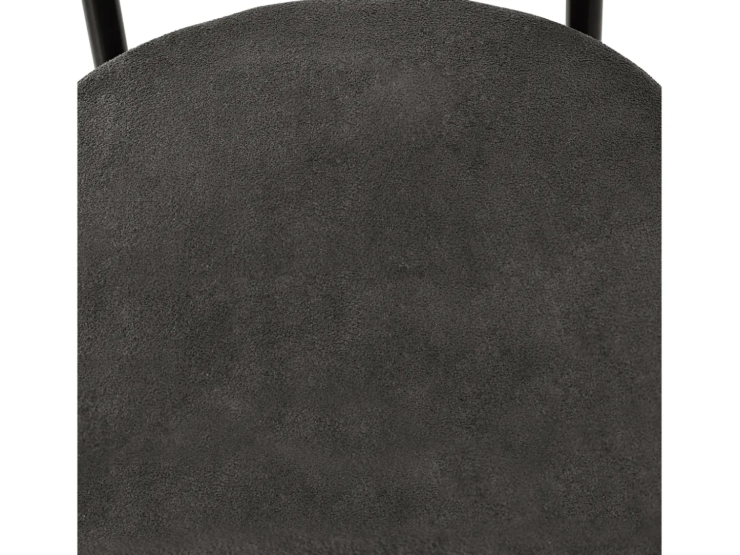 Juego de 2 sillas de comedor gris oscuro - Silla de comedor con respaldo y reposabrazos - ante - patas de metal negro