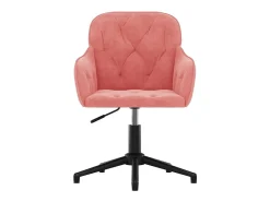 Juego de 2 sillas de comedor giratorias de terciopelo rosa