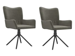 Juego de 2 Sillas de comedor giratorias terciopelo gris oscuro ES851913
