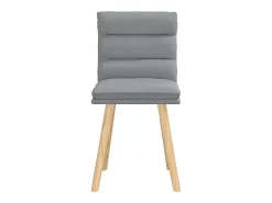 Juego de 2 sillas de comedor de tela gris claro