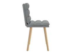 Juego de 2 sillas de comedor de tela gris claro