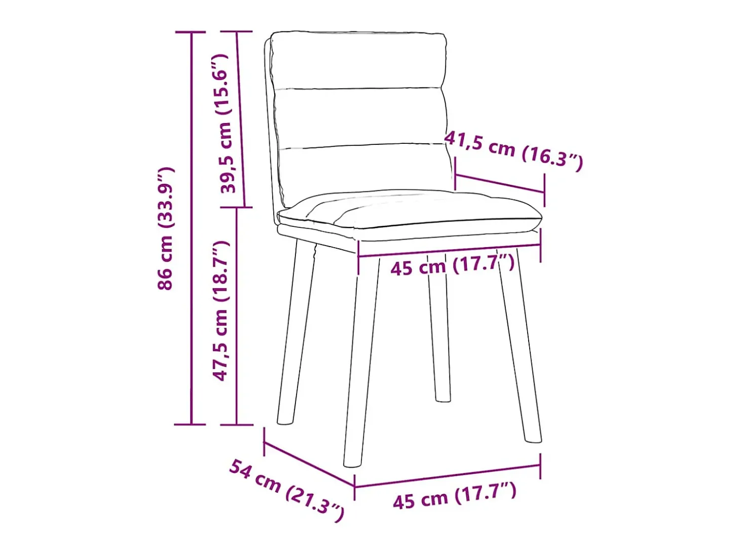 Juego de 2 sillas de comedor de tela gris claro