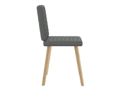 Juego de 6 sillas de comedor de tela gris oscuro